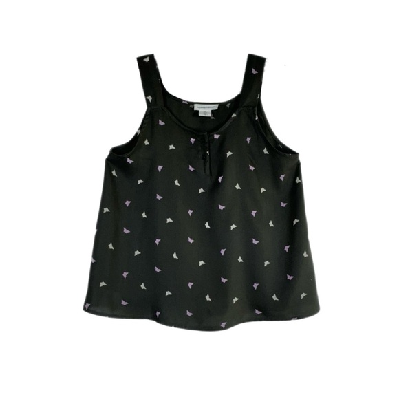Melrose and Market Girls Butterfly Print Sleeveless Trapeze Top - Picture 1 of 4